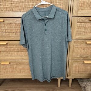lululemon athletica Men's Heather Slate Gray/Blue Polo